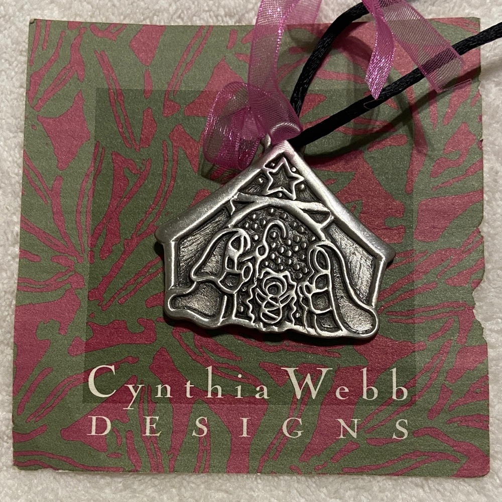 Cynthia Webb Designs Silver Nativity Ornament